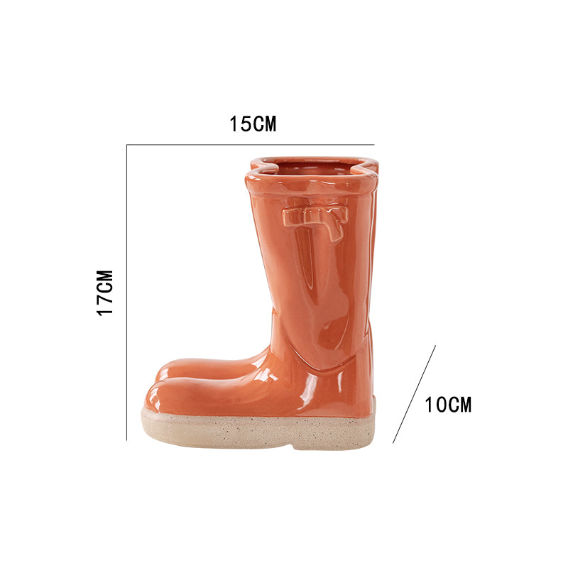 Gardening Boots Ceramic Vase