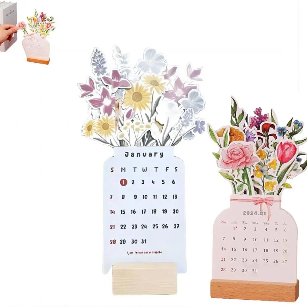 Blossom Bloom Desk Calendar - Vase of Joy