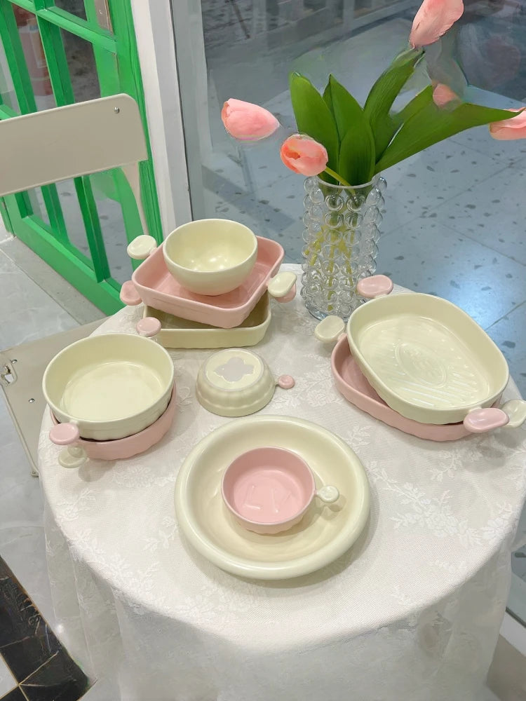 Whimsical Pastel Ceramic Kitchenware Set