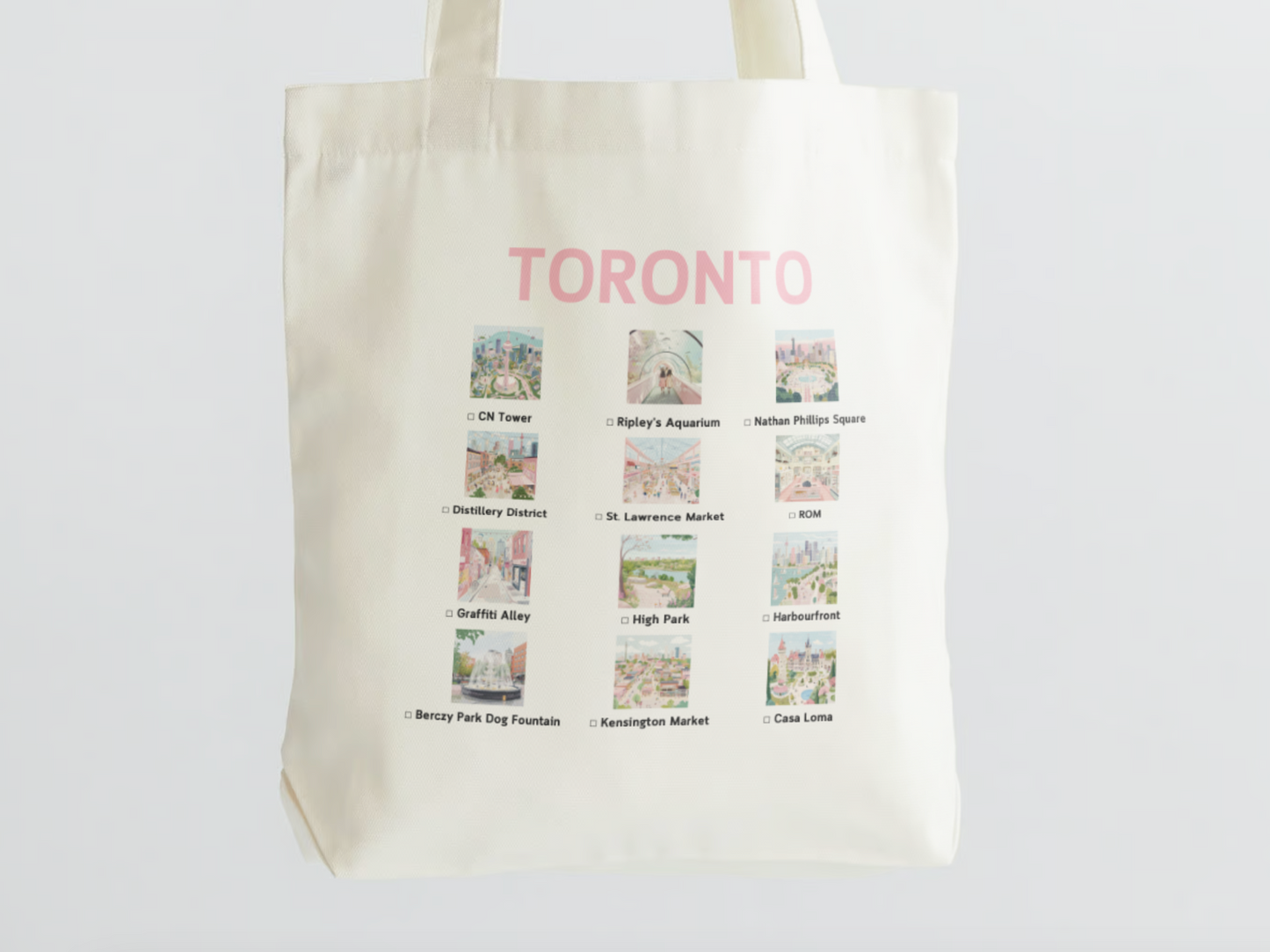 Toronto: The Checklist Tote Bag