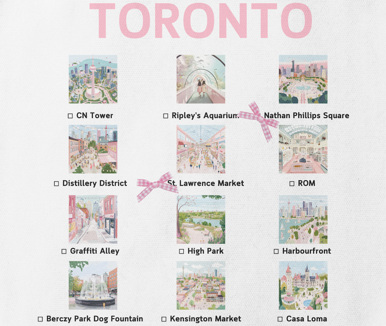 Toronto: The Checklist Tote Bag