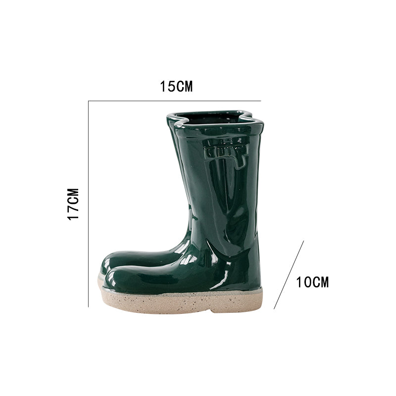 Gardening Boots Ceramic Vase